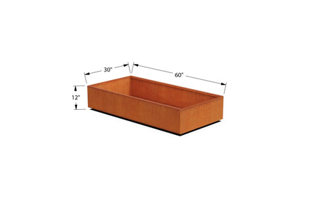 Corten Steel Rectangular 30 - inch Wide Planter - Plantercraft