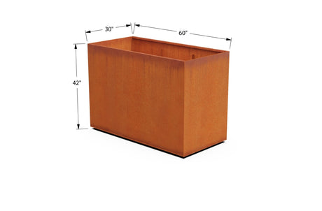 Corten Steel Rectangular 30 - inch Wide Planter - Plantercraft