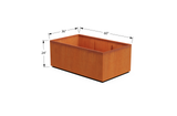 Corten Steel Wide Rectangular Planter – 36" W