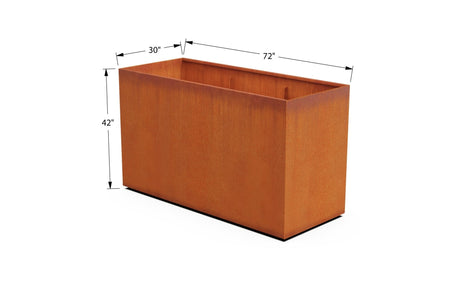 Corten Steel Rectangular 30 - inch Wide Planter - Plantercraft