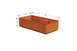 Corten Steel Wide Rectangular Planter – 36" W