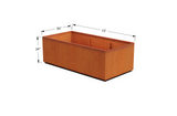 Corten Steel Wide Rectangular Planter – 36" W