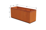 Corten Steel Wide Rectangular Planter – 30" W