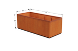 Corten Steel Wide Rectangular Planter – 36" W