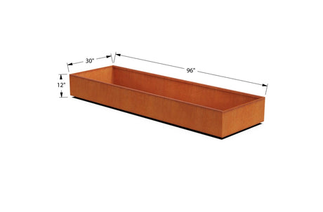 Corten Steel Rectangular 30 - inch Wide Planter - Plantercraft
