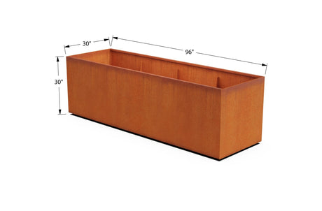 Corten Steel Rectangular 30 - inch Wide Planter - Plantercraft