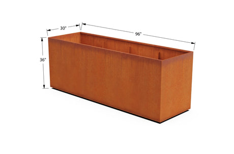 Corten Steel Rectangular 30 - inch Wide Planter - Plantercraft