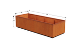 Corten Steel Wide Rectangular Planter – 36" W