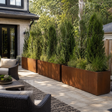 The Patio Trio – Corten Steel Rectangular Planters (Set of 3)