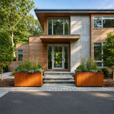 The Welcome Pair – Classic Corten Steel Rectangular Planters (Set of 2)
