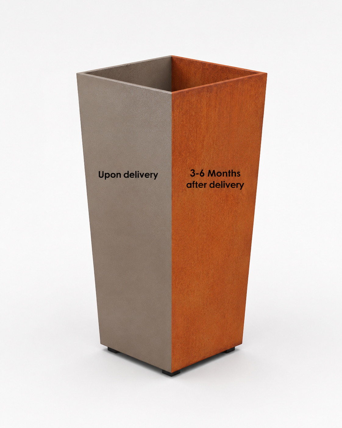 Corten Steel Round Tapered Planter – 14" to 28" DIA
