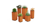 Corten Steel Tall Cube Planter - Plantercraft