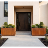 The Welcome Pair – Classic Corten Steel Rectangular Planters (Set of 2)