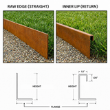 Corten Steel Tall Corner Edging - 30" to 36" H