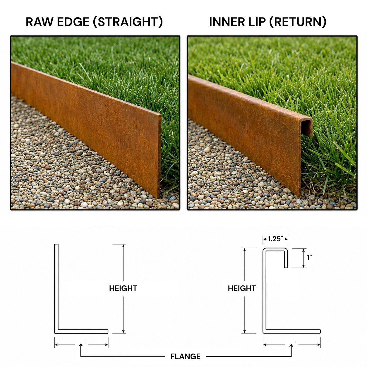 Corten Steel Tall Edging – 12″ H