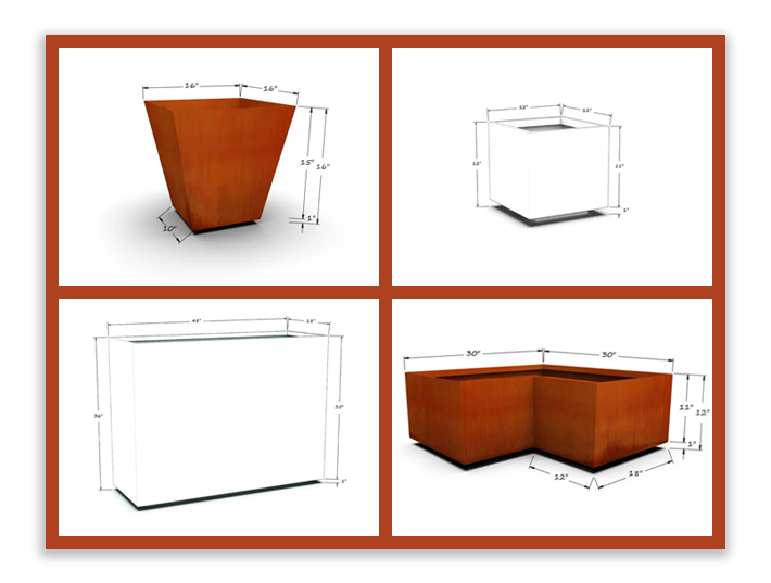 planter shapes example grid
